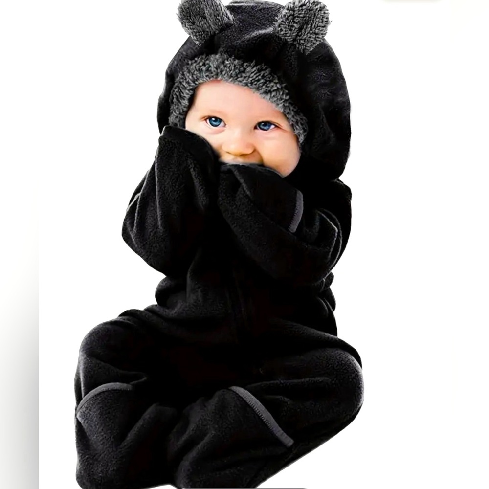 Baby Newborn Fleece Hooded Rompers